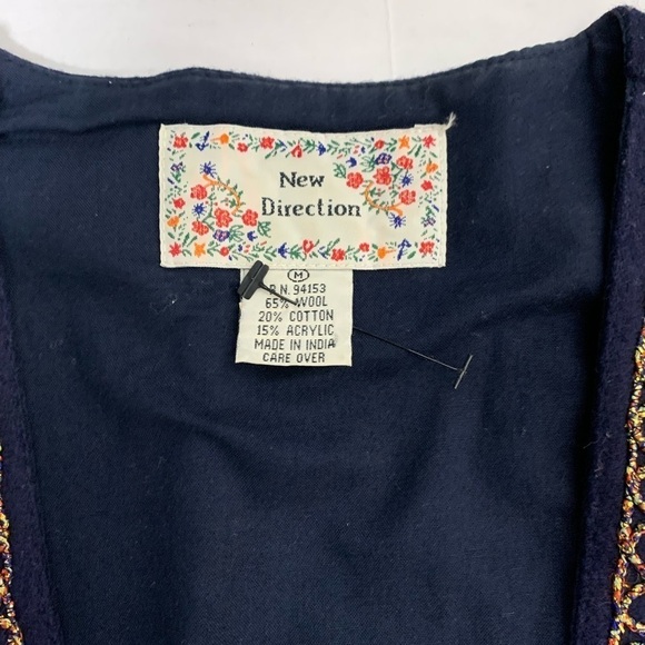 Vintage Christmas vest bells Santa Sz medium - Picture 2 of 4